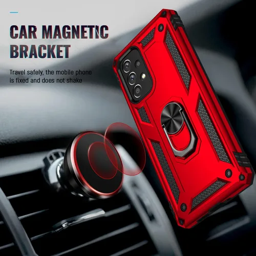 Vista 6 de Funda compatible con Xiaomi Poco X3 GT, compatible con Redmi Note 10 Pro (China), funda para teléfono 5G con soporte de anillo 2 en 1, color rojo