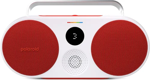 Vista 3 de Polaroid Reproductor de música P3 (rojo) - Altavoz Bluetooth inalámbrico Boombox retro-Futurista recargable con emparejamiento estéreo dual