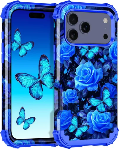 Vista 123 de Miqala Funda para iPhone 12, iPhone 12 Pro, que brilla en la oscuridad, tres capas, resistente a los golpes, protección de plástico duro + funda