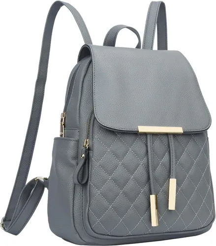 Vista 17 de KKXIU - Mochila de cuero de moda para mujeres y damas, bolsa de viaje y para el día, con correa para los hombros, A-Negro, Mediana, Mochila