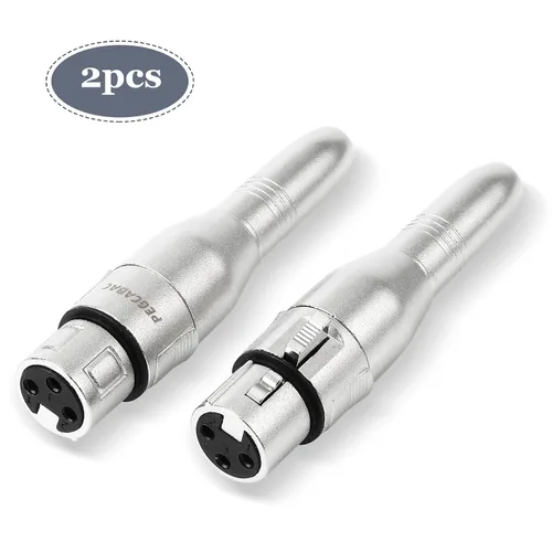 Vista 7 de XLR - Adaptador de audio hembra de 3 pines a 1/4 de pulgada y 0.250 in, adaptadores de conversión de grado profesional, cable de audio, cable