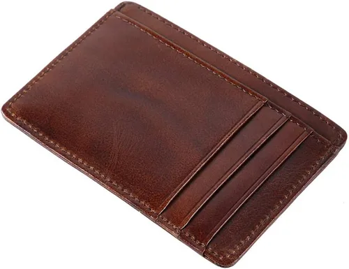Vista 2 de plplaaoo RFID Blocking, Card Holder,Anti theft Wallet Money Bag Cowhide Credit Card Holder Purse Male,High Definition Transparent Card Slot,Credit