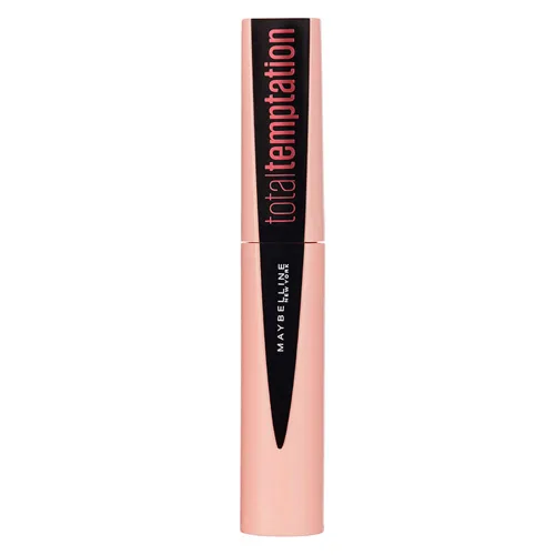 Vista 8 de Máscara de pestañas lavable de Maybelline Total Temptation. Negro más negro. 0.27 oz oz., lavable Negro café.