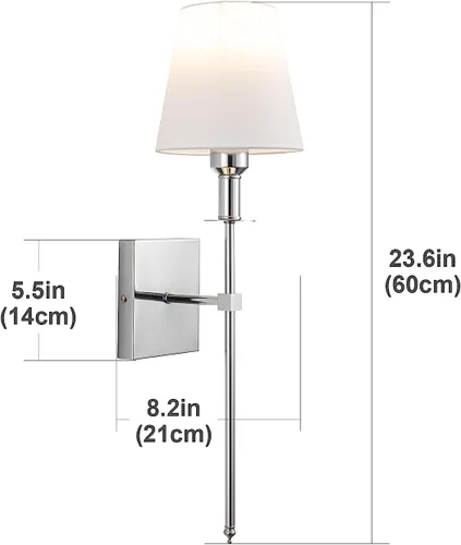 Vista 4 de Juego de 2 apliques de pared que funcionan con pilas, accesorios sin cableado, con bombilla regulable de control remoto (bombilla incluida)