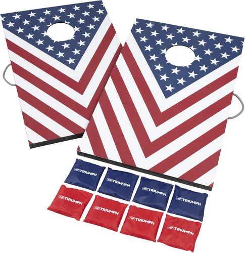 Vista 8 de Triumph Sports - Juegos prémium de 2 x 3 para jugar al cornhole, opciones LED disponibles, 8 bolsas de granos para lanzar y también incluye