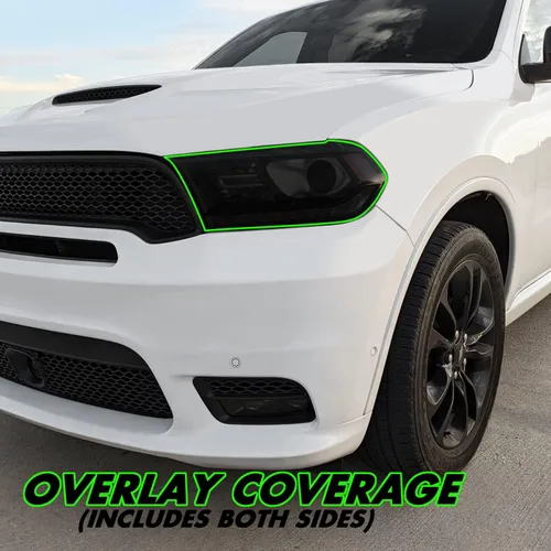 Vista 2 de SlickMod Tinte de humo de vinilo precortado para faros Dodge Durango 2011-2023 (20% humo oscuro, 1. faro)