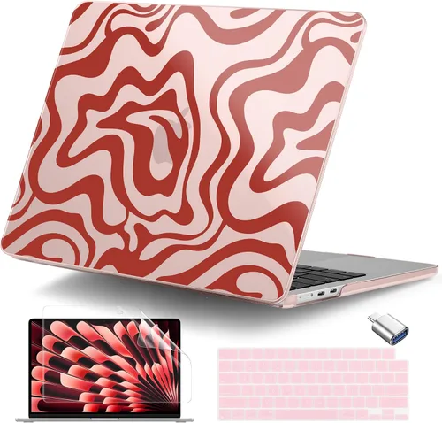 Vista 14 de Funda para MacBook Air de 15 pulgadas M5 M4 M3 M2 Chip 2026 2025 2024 2023 (modelo A3448 A3241 A3114 A2941), carcasa rígida con cubierta de teclado