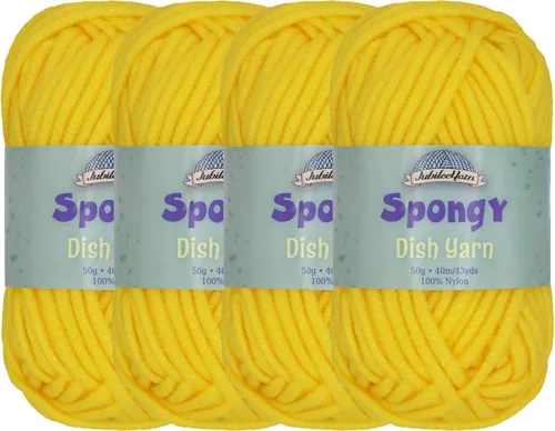 Vista 34 de JubileeYarn Hilo esponjoso para platos - 50 g/madeja de nylon grueso - paño de cocina - negro - 4 madejas