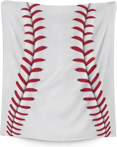 Vista 12 de Manta de béisbol para regalar – Manta deportiva de 30 x 40 pulgadas para niños, manta blanca de felpa suave para sofá, oficina