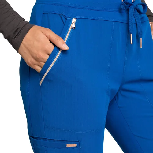 Vista 3 de CHEROKEE Statement - Pantalones descartables de tiro medio, pierna recta, con cordón para ajustar.