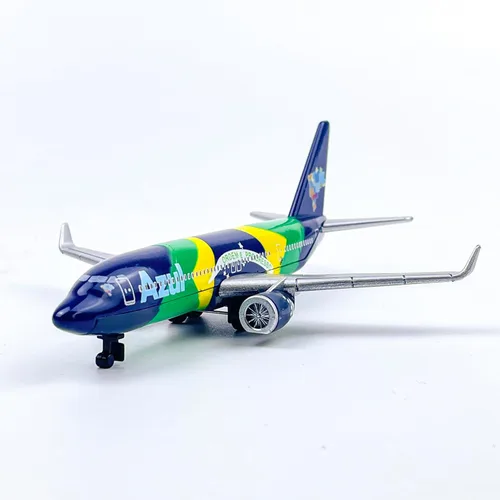 Vista 3 de AVIAMUSE Modelo de avión, modelo de avión azul avión adecuado para colección y Navidad, regalos de cumpleaños