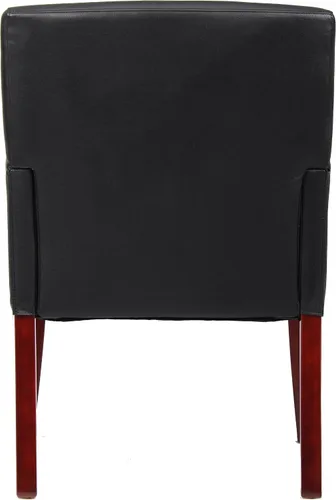 Vista 9 de Boss Office Products Silla de invitados Box Arm con acabado de caoba en negro, 250