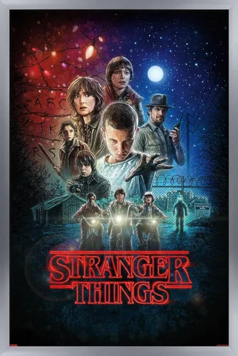 Vista 8 de Trends International Netflix Stranger Things - Póster de pared de una hoja, 14.725 x 22.375 pulgadas, versión enmarcada de madera de granero