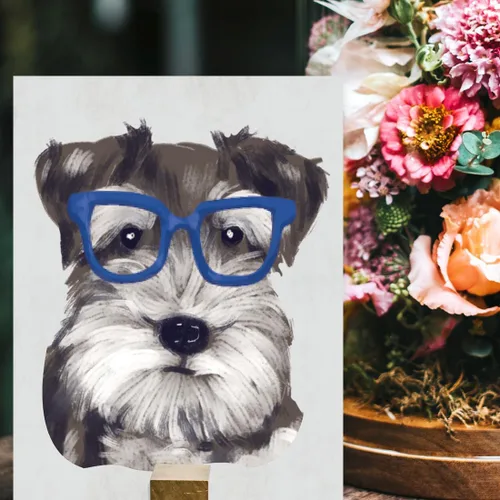 Vista 70 de Andaz Press Póster impreso para pared de perro, 8.5 x 11 pulgadas, Bulldog inglés con gafas negras, 1 paquete, regalo de cumpleaños de Navidad, sin