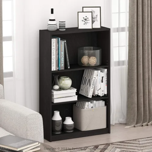 Vista 13 de Furinno Gruen - Estantería pequeña de 2 niveles, estantería con estante abierto y armario de almacenamiento de puertas, 9.3 x 21.8 x 27 pulgadas
