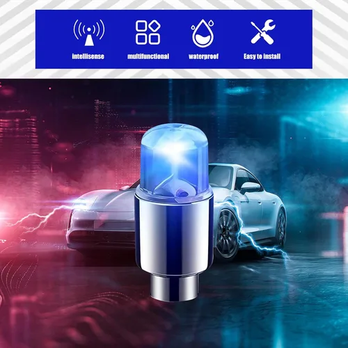 Vista 5 de 6 luces LED de tapa de vástago de válvula de neumático, luz LED fría para neumáticos, bombilla de neón impermeable, para automóvil, motocicleta