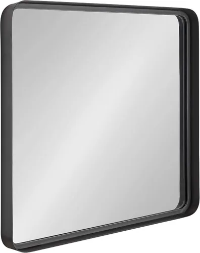 Vista 10 de Kate and Laurel Armenta - Espejo rectangular moderno con marco de metal, 20 x 42, gris carbón oscuro, acento industrial funcional para pared