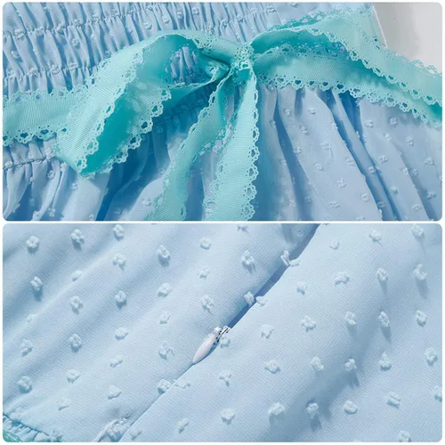 Vista 7 de Opera Hamilton Elizabeth Schuyler Cosplay Costume Blue Dress Dancing Victorian Dress Period Ball Gown Theater Outfit