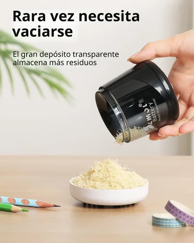 Vista 7 de Zmol Sacapuntas eléctrico a pilas, pequeño sacapuntas portátiles para lápices de colores para niños, afilado rápido, adecuado para lápices del núm.