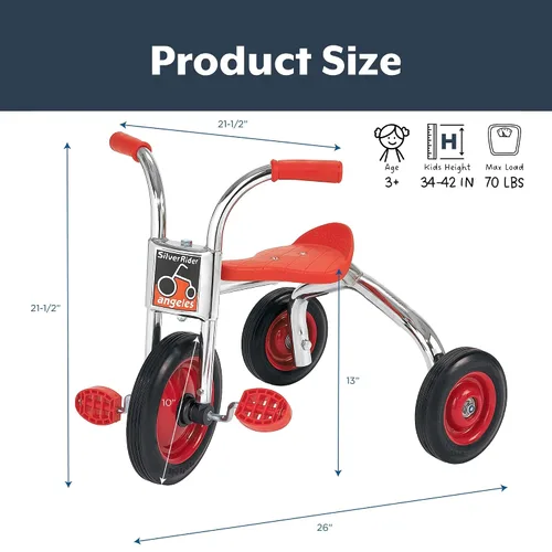Vista 3 de SILVERRIDER Triciclo para Niños Pequeños, Triciclo Infantil para Preescolar, Guardería, Patio de Recreo, Triciclos Infantiles, Neumáticos de Goma