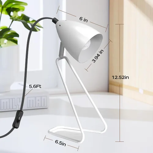 Vista 6 de PARTPHONER Juego de 2 lámparas de mesa pequeñas giratorias de 350°, modernas lámparas de noche de lectura blancas, adecuadas para estudio
