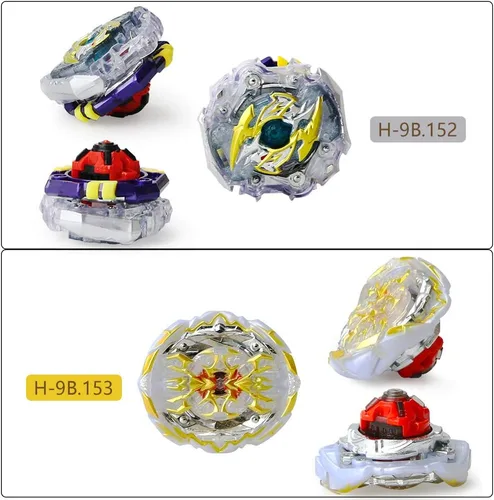 Vista 4 de Ingooood Juguetes giratorios para niños, paquete Fusión Metal, 6 piezas, Battle Top Burst Juego de alto rendimiento con 2 lanzadores (H-9A)