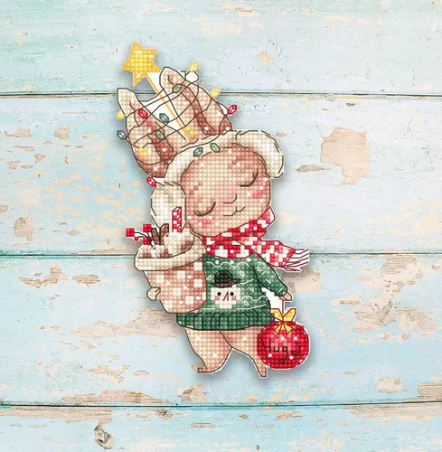 Vista 2 de Wizardi Kit de punto de cruz de LetiStitch de Navidad de los Tigres de Juguetes Set de 3 piezas L8017