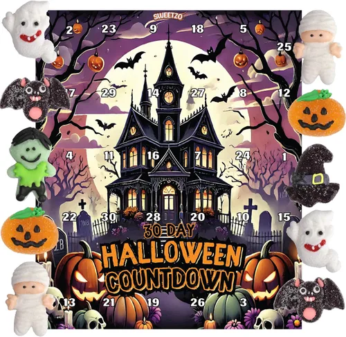 Vista 2 de Calendario de Adviento de dulces de Halloween, cuenta regresiva de 30 días