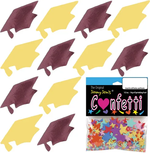 Vista 21 de Confetti Grad Cap Negro, Azul Marino Combo - 2 bolsas de media onza (1 oz)
