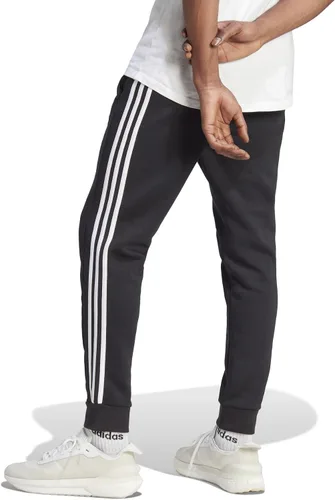Vista 2 de adidas Pantalones Essentials de forro polar con 3 rayas para hombre, Negro