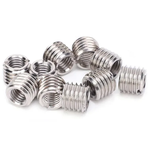 Vista 37 de 10 piezas de inserción de rosca autorroscante, tuerca reductora de acero inoxidable de 0.236 in hembra M3x0.0.197 in macho M5x0.0.315 in Claro