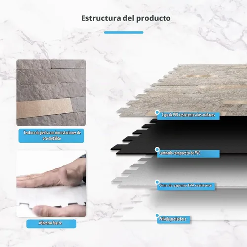 Vista 7 de Art3d Azulejo de piedra sintética para salpicaduras de despegar y pegar, 20 Pizarra cruda