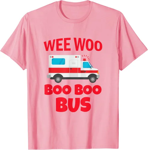 Vista 62 de Wee Woo Boo Boo Bus First Responder - Camiseta divertida de ambulancia, Negro, S