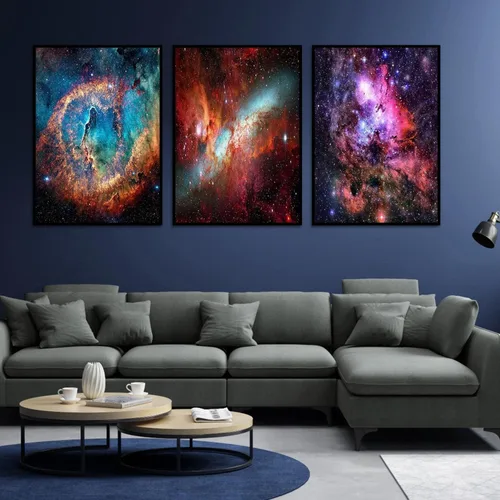 Vista 3 de pchmcu Paquete de 3 Kits de Pintura de Diamantes Galaxia para Adultos, Pintura de Arte de Diamantes 5D, Bricolaje Taladro Completo Cristal Estrás