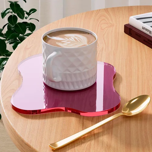 Vista 14 de Posavasos Decorativos de Acrílico, Posavasos Irregulares para Bar y Bebidas, Posavasos para Taza de Café con Forma de Nube Transparente, Perfecto