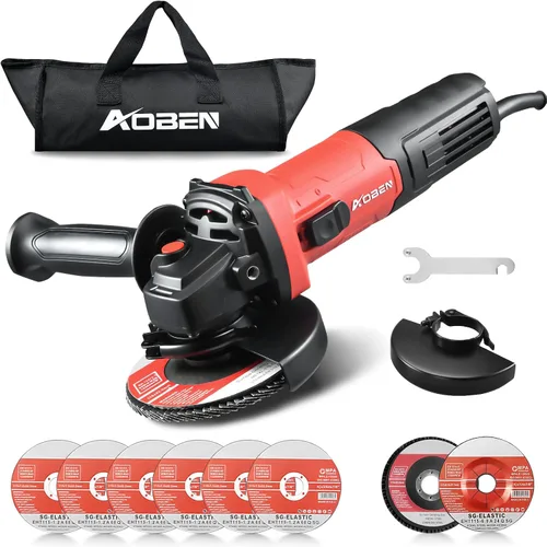Vista 9 de AOBEN Amoladora angular inalámbrica de 4-1/2 pulgadas, herramienta de amoladora con batería de 21V, amoladoras eléctricas de potencia, motor sin