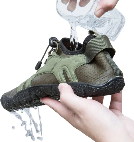 Vista 5 de Josaywin Zapatos de agua para hombre descalzos de secado rápido, calcetines acuáticos para natación, buceo, surf, piscina, deportes acuáticos