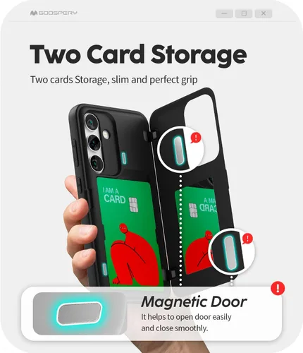 Vista 337 de GOOSPERY Parachoques magnético para puerta compatible con Galaxy S9 Plus, tarjetero tipo billetera con cierre automático por iman, funda protectora