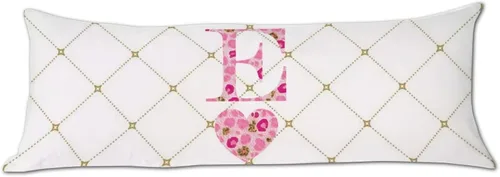 Vista 14 de Funda de almohada corporal con monograma del alfabeto y corazón, estampado de leopardo rosa, letra H, almohadas para dormir, funda de almohada larga