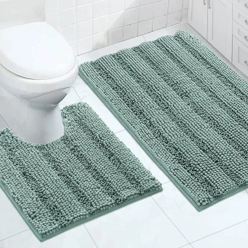 Vista 102 de Turquoize Alfombra de baño de chenilla de lujo para baño, extra absorbente, alfombra de ducha de microfibra antideslizante para baño, alfombra Aqua