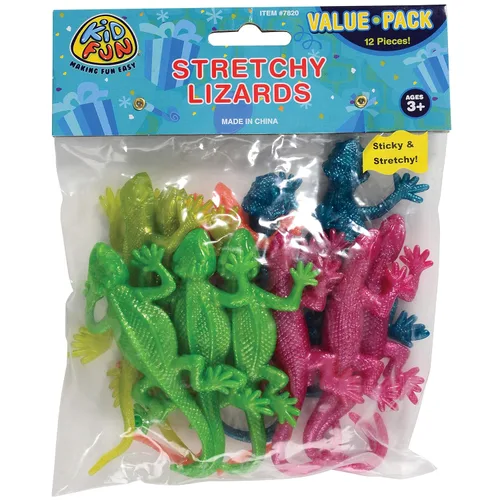 Vista 6 de Juguetes de lagarto elásticos, 1 docena, colores surtidos