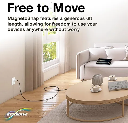 Vista 7 de BoxWave Cable compatible con Samsung Galaxy S22 Ultra 5G - MagnetoSnap AllCharge, cable de carga magnético USB tipo C Micro USB para Samsung Galaxy