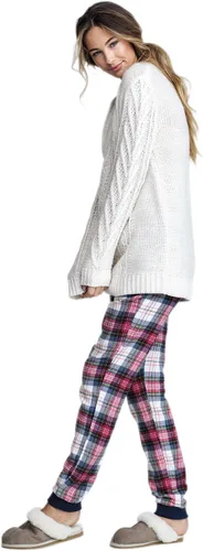 Vista 7 de Ellos Pantalones de dormir de franela a cuadros de talla grande para mujer