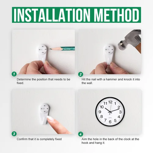 Vista 9 de Reloj de pared de estilo moderno y simple, redondo, de plástico, sin tictac, movimiento de cuarzo, reloj de pared para el hogar, oficina, escuela