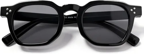 Vista 2 de VISOONE Square Sunglasses Women Men Retro Thick Frame Rivet Deisgn Patty