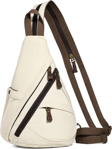 Vista 27 de KL928 Mochila de Lona Tipo Bandolera - Mochila Cruzada Pequeña para Hombro, Mochila Informal Diurna, Mochila para Hombre y Mujer (Versión Grande)