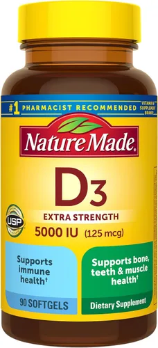 Vista 10 de Nature Made Vitamina D3 5000 UI (125 mcg), 240 cápsulas blandas de vitamina
