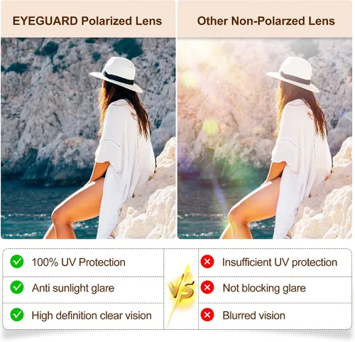 Vista 5 de EYEGUARD Gafas de sol polarizadas para mujer estilo retro vintage protección UV400