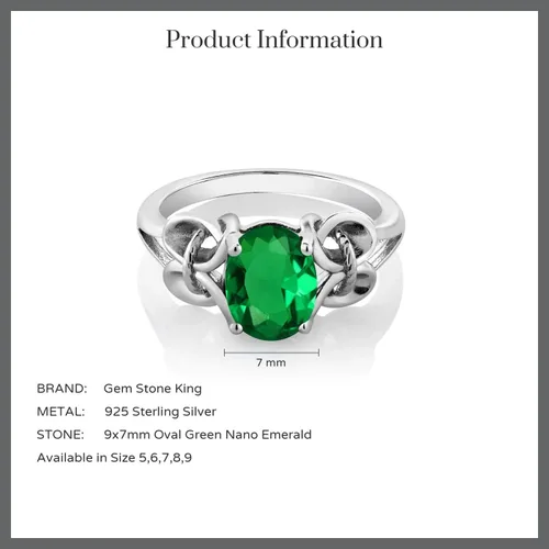 Vista 103 de Gem Stone King Anillo de compromiso ovalado con piedra natal para mujer, plata de ley 925, ovalado de 0.354 x 0.276 in, anillo de compromiso