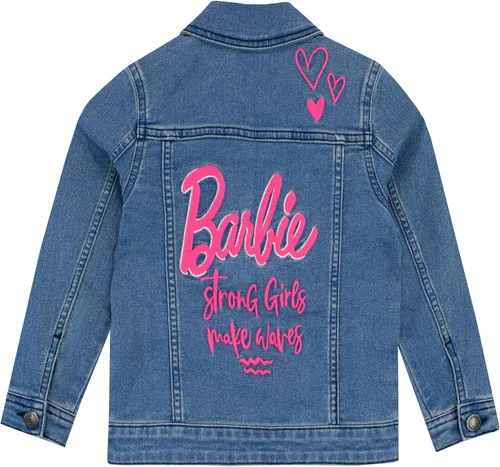 Vista 5 de Barbie Chaqueta vaquera bordada para niñas, Azul